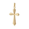 Goldener Kreuz-Anhänger Basileus mit gerillter Oberflächenstruktur und eleganten Strahlen aus 585er Gelbgold