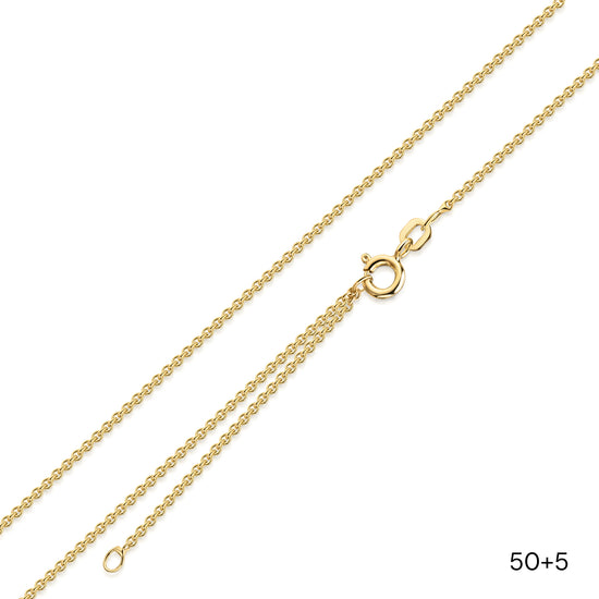 Goldene Ankerkette 1,5mm mit Federringverschluss, 50cm lang, fein gearbeitet aus Silber vergoldet