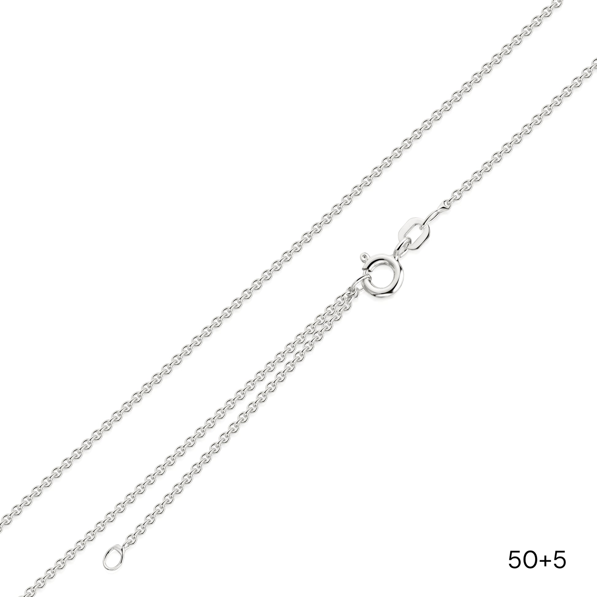 Feine Silber-Ankerkette 1,5mm mit Federringverschluss, 50+5cm Länge, präzise gefertigt