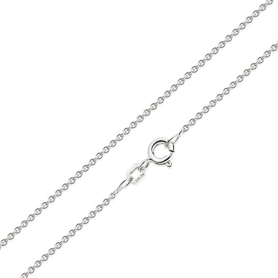 Feine Silber-Ankerkette 1,5 mm mit klassischem Kettenmuster und Federringverschluss, Detailansicht der Gliederstruktur