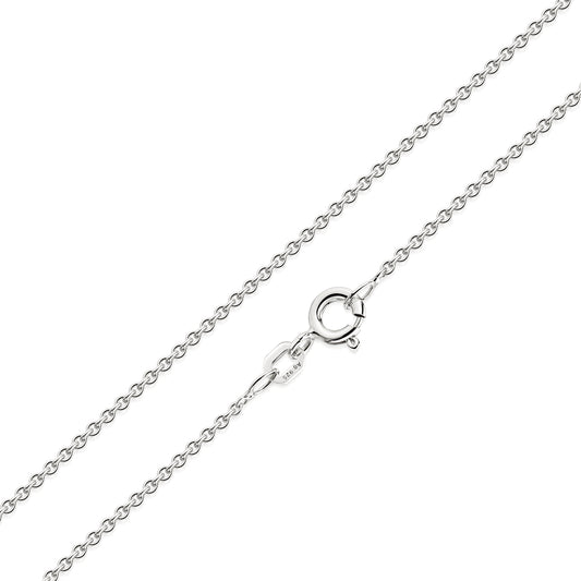 Feine Silber-Ankerkette 1,5 mm mit klassischem Kettenmuster und Federringverschluss, Detailansicht der Gliederstruktur