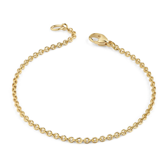Goldenes Ankerarmband 2,7 mm mit klassischer Ankerkettengliederung und Karabinerverschluss