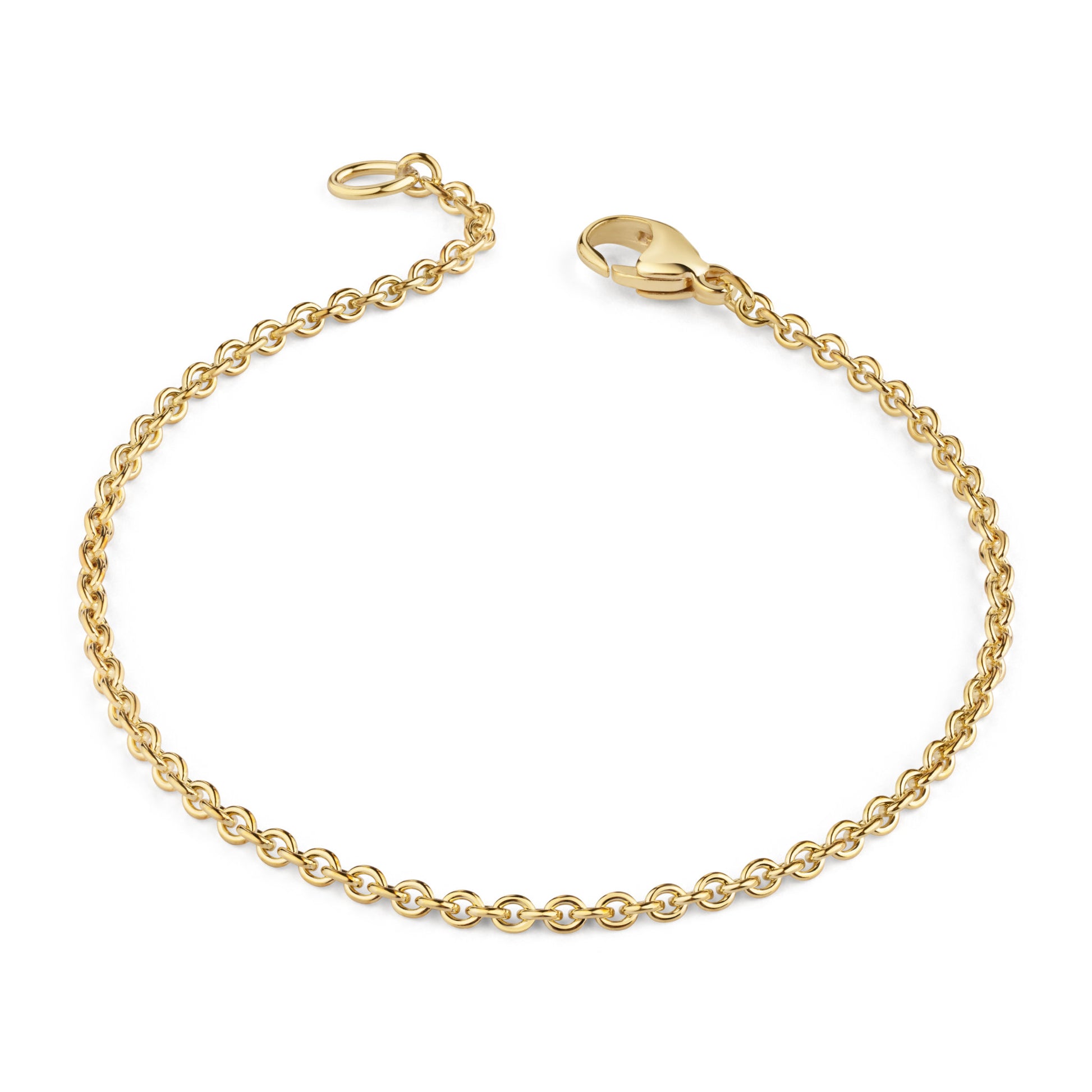 Goldenes Ankerarmband 2,7 mm mit klassischer Ankerkettengliederung und Karabinerverschluss