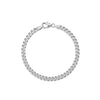 Silbernes Cuba Chain Armband Pedro mit flachen Panzergliedern und Karabinerverschluss
