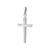 Silberner Kreuz-Anhänger mit geometrischen Kanten und mattierten Details, handgefertigt aus 925er Sterlingsilber
