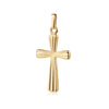 Goldener Kreuz-Anhänger Aura mit gerillter Oberfläche und poliertem Finish, handgefertigt aus 585er Gelbgold