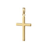 Goldener Kreuz-Anhänger Core Moyen mit polierter Oberfläche und Öse, aus massivem Gelbgold gefertigt
