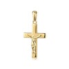 Gold-Anhänger Kreuz mit Corpus Christi, polierte Oberfläche, religiöser Schmuck aus 333er, 585er oder 750er Gold