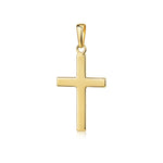 Goldener Kreuz-Anhänger Foundation aus massivem Gelbgold mit polierter Oberfläche und filigraner Öse