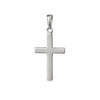 Silberner Kreuz-Anhänger Foundation mit polierter Oberfläche und Öse, klassische Form aus massivem Edelmetall