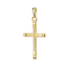 Goldener Kreuz-Anhänger Horizon mit polierten Kanten und matter Mittelfläche, eleganter Schmuck aus Gelbgold