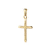 Goldener Kreuz-Anhänger mit feiner Blattgravur, polierte Oberfläche, Öse für Kette, aus 333er oder 585er Gold