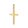 Goldener Kreuzanhänger mit diagonalen Rillen, polierte Oberfläche, 333er Gelbgold, eleganter Schmuckanhänger