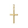 Goldener Kreuz-Anhänger Pure mit glänzend polierter Oberfläche und Öse, schlicht-elegantes Design aus massivem Gold
