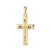 Goldener Kreuz-Anhänger Risen mit matter Oberfläche und polierten Kanten, hochglänzender Öse, aus massivem Gelbgold