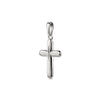 Silberner Kreuz-Anhänger mit polierter Oberfläche und abgerundeten Kanten, hochglänzend aus 925er Sterlingsilber
