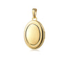 Gold Medaillon oval mit polierter Oberfläche, aufklappbar, Anhänger mit Öse für Kette, hochglänzend