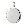 Rundes Silber-Medaillon Luna mit glänzend polierter Oberfläche und seitlichem Scharnier zum Öffnen