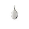 Silbernes ovales Medaillon mit glatter polierter Oberfläche und klassischer Öse, Aurevia Pure Mini Kollektion