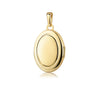Goldenes Oval-Medaillon zum Öffnen mit glatter Oberfläche und elegantem Bügel, Gelbgold