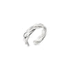 Silberner Ring Breeze mit elegant verflochtenen Bändern, offenes Design, hochglänzend poliert, Aurevia Manufaktur