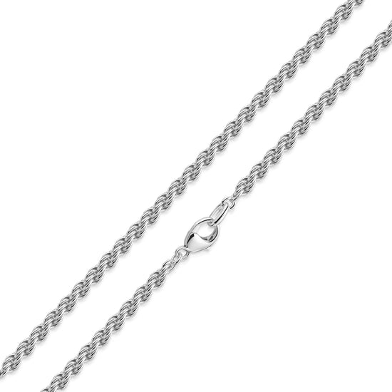 Silberne Rope Chain Halskette mit gedrehten Gliedern und poliertem Karabinerverschluss von Aurevia Manufaktur