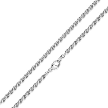 Silberne Rope Chain Halskette mit gedrehten Gliedern und poliertem Karabinerverschluss von Aurevia Manufaktur