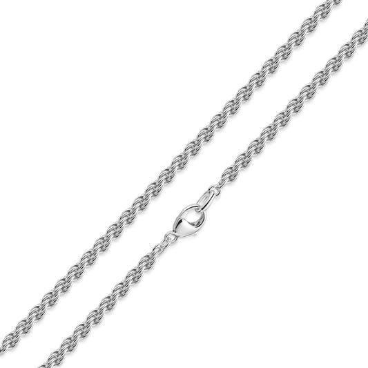 Silberne Rope Chain Halskette mit gedrehten Gliedern und poliertem Karabinerverschluss von Aurevia Manufaktur
